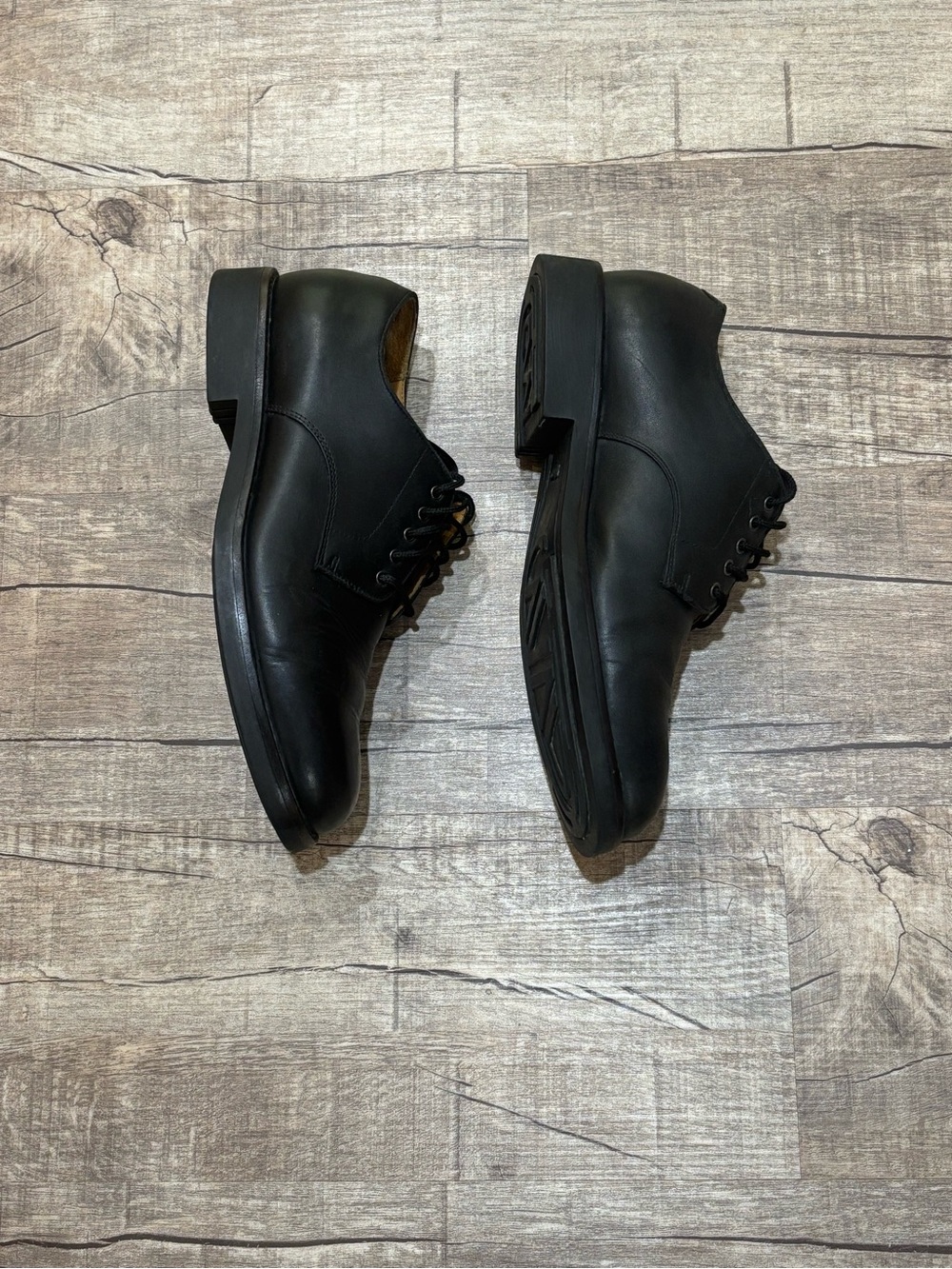 Ralph Lauren Polo Men's Black Leather Derby Lace-Up Shoes Size 10D - Picture 6 of 10
